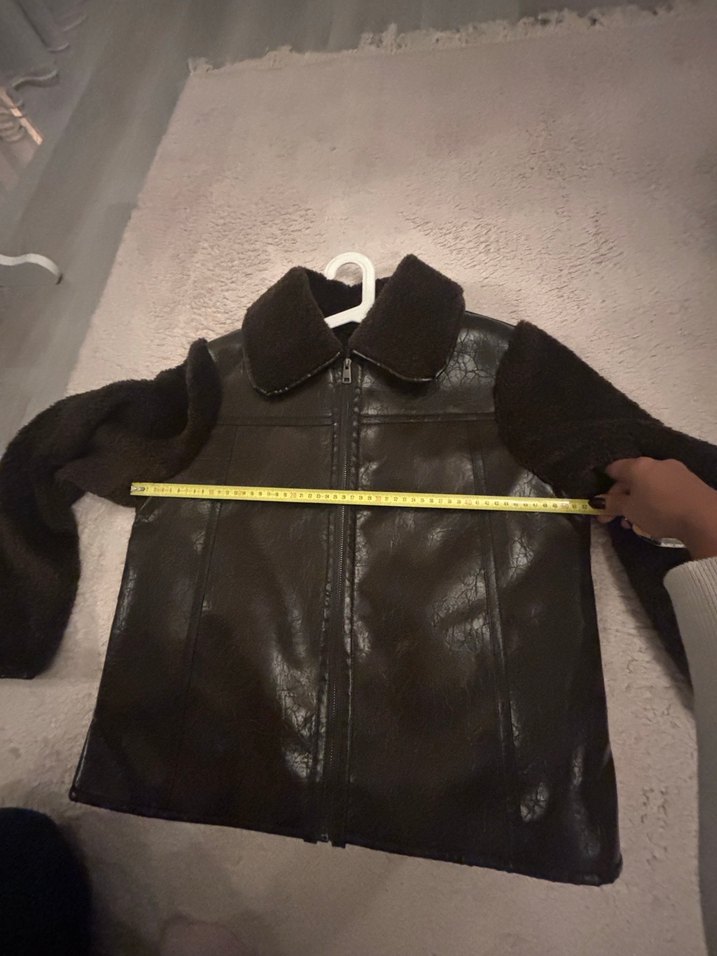 Kürk Detaylı kahverengi Deri Kadın mont içi ve kolları kürklü - Görsel 5