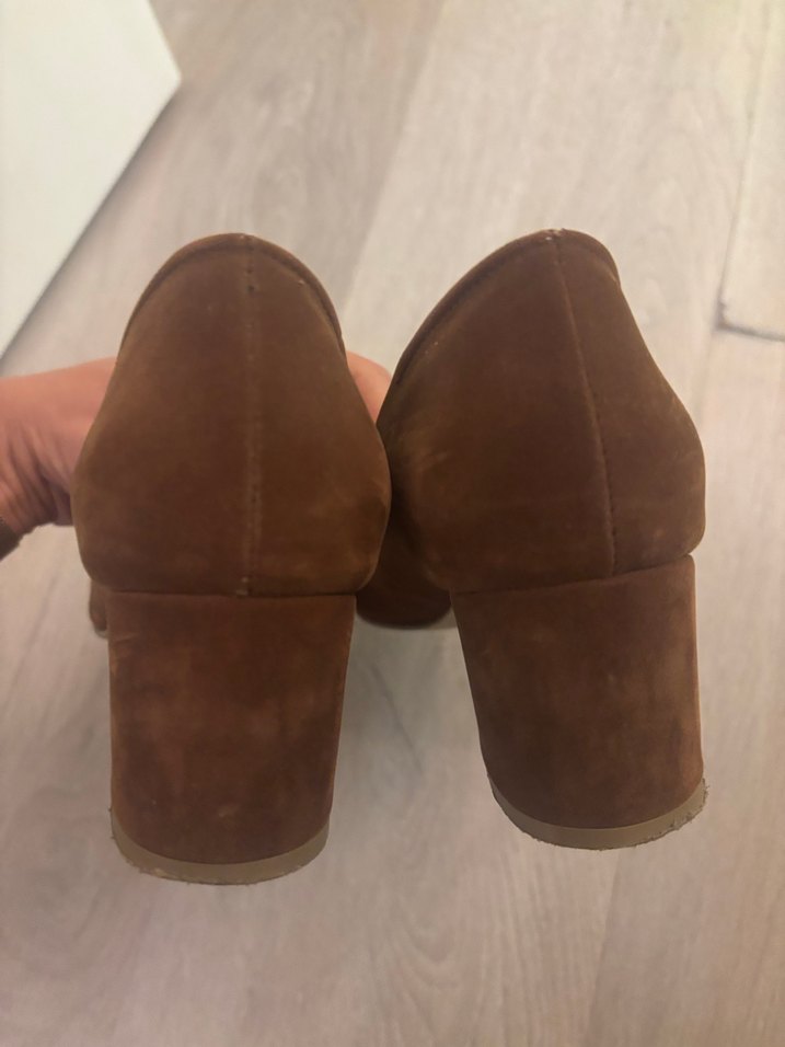 Kahverengi Süet Stiletto Topuklu Kadın Ayakkabı - Görsel 2