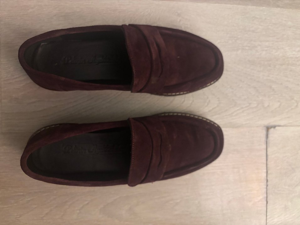 Bordo Süet Platform Topuklu Kadın Klasik Ayakkabı makosen - Görsel 3