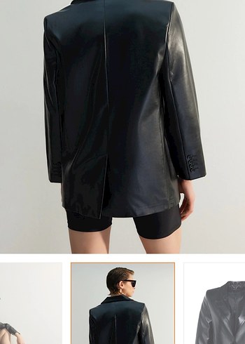 Siyah Deri Kadın Ceket, Düğmeli, Midi Boy - Görsel 8