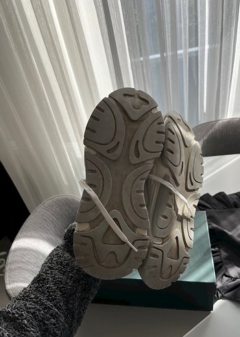 Gri Baskılı Bağcıklı Kadın Spor Ayakkabı - Görsel 6