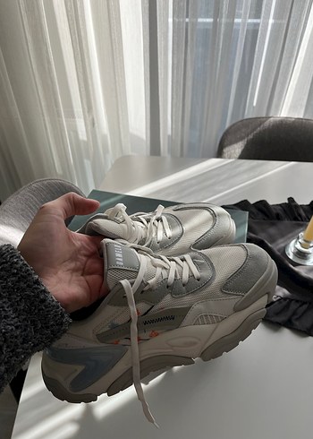 Gri Baskılı Bağcıklı Kadın Spor Ayakkabı - Görsel 4