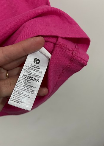 U.S POLO Düğmeli Yakalı Kısa Kollu Pembe Tişört - Görsel 5