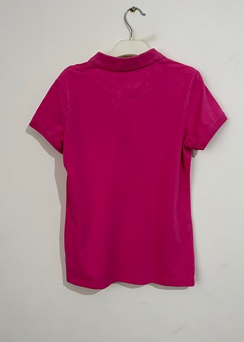 U.S POLO Düğmeli Yakalı Kısa Kollu Pembe Tişört - Görsel 3