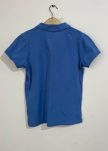 Mavi Polo Yaka Kısa Kollu Kadın Tişört - Görsel 4