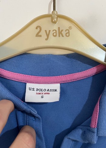 Mavi Polo Yaka Kısa Kollu Kadın Tişört - Görsel 2