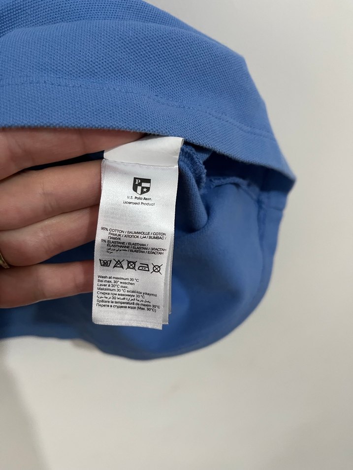 Mavi Polo Yaka Kısa Kollu Kadın Tişört - Görsel 3