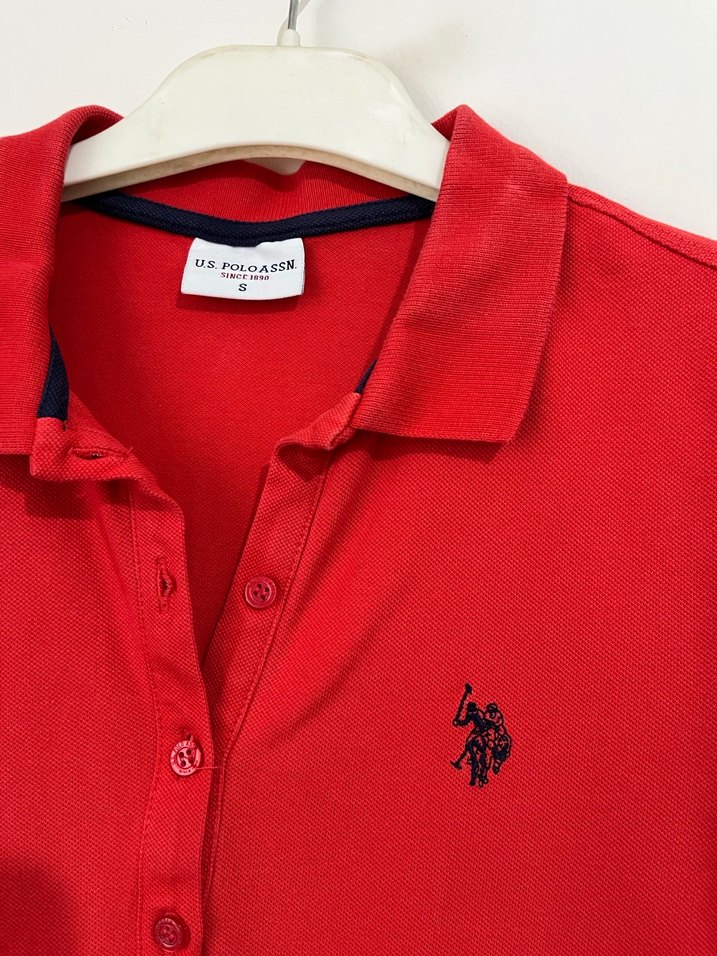 Kısa Kollu Kiraz çiçegi rengi Polo Yaka Tişört - Görsel 2