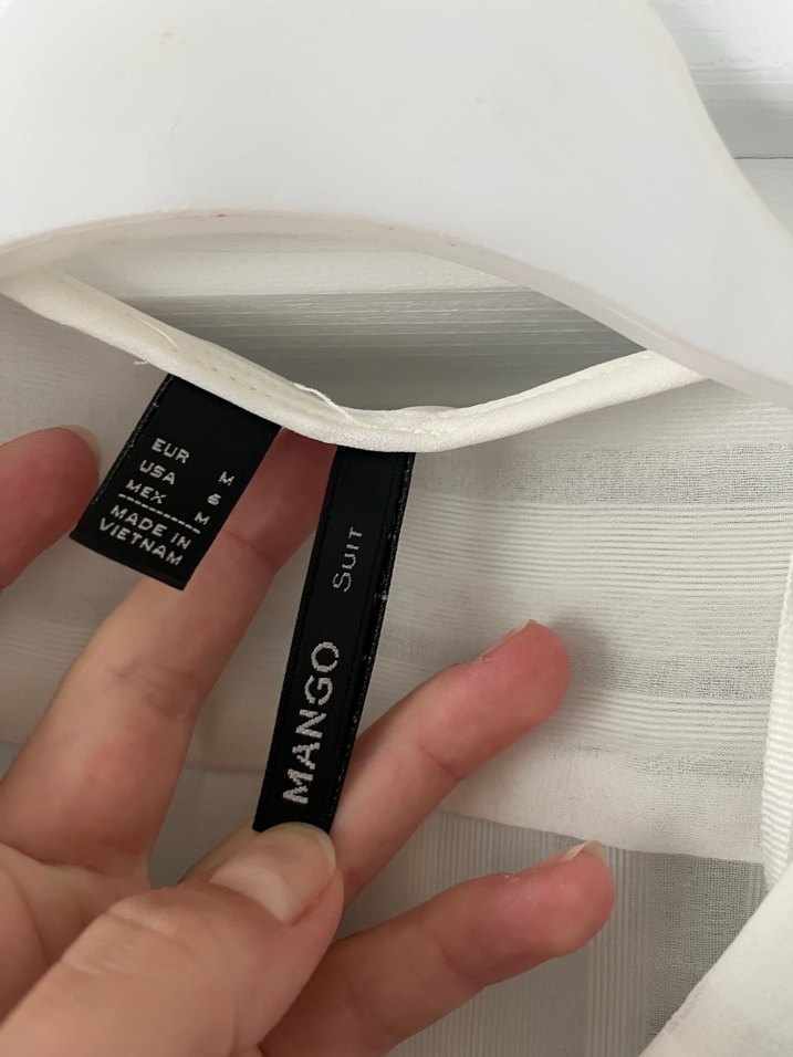 Beyaz Salaş Midi Kolsuz Kadın Yelek gömlek - Görsel 2