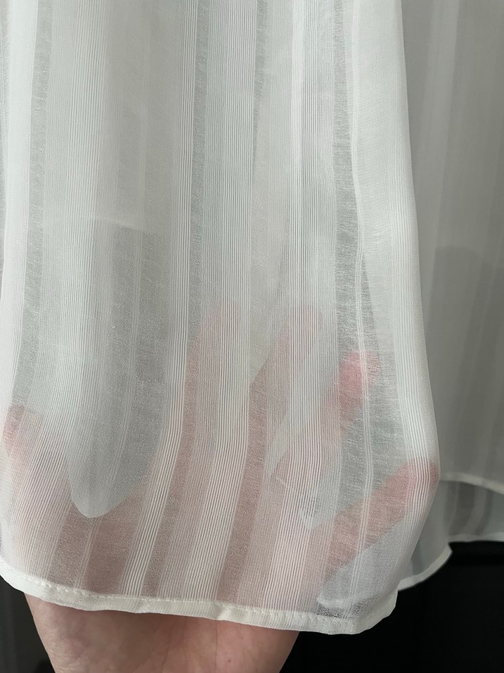 Beyaz Salaş Midi Kolsuz Kadın Yelek gömlek - Görsel 4