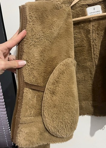 Kahverengi Kürklü Süet Kadın Ceket - Görsel 4