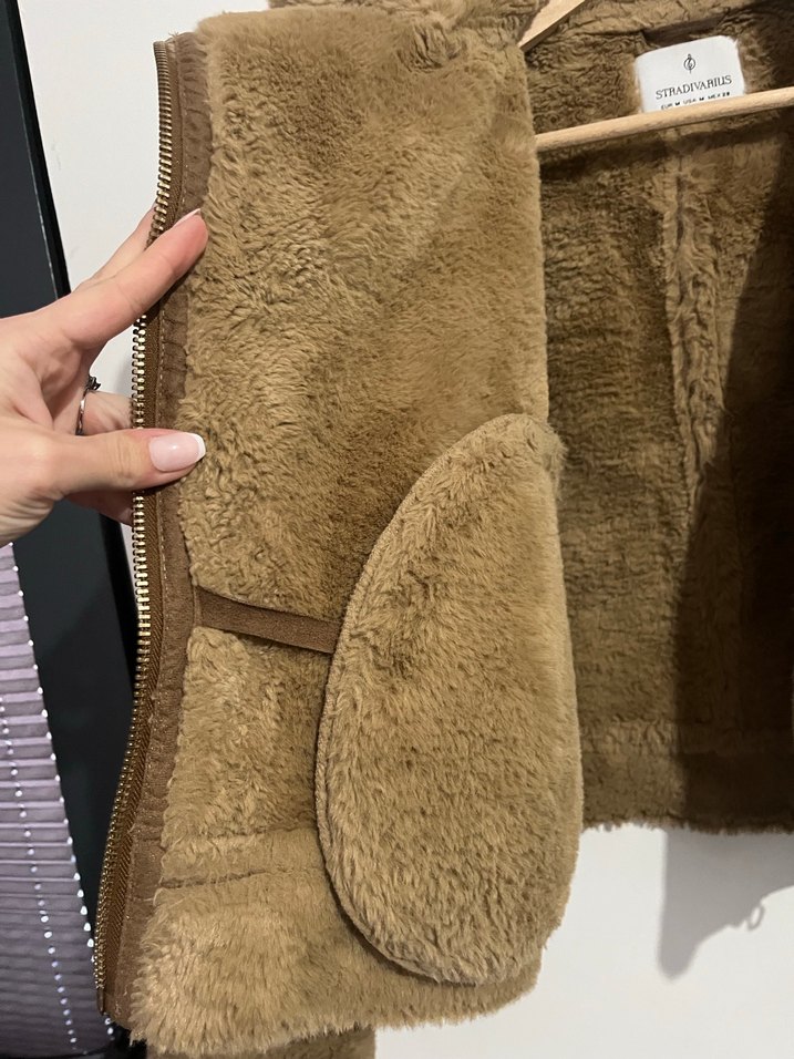 Kahverengi Kürklü Süet Kadın Ceket - Görsel 4