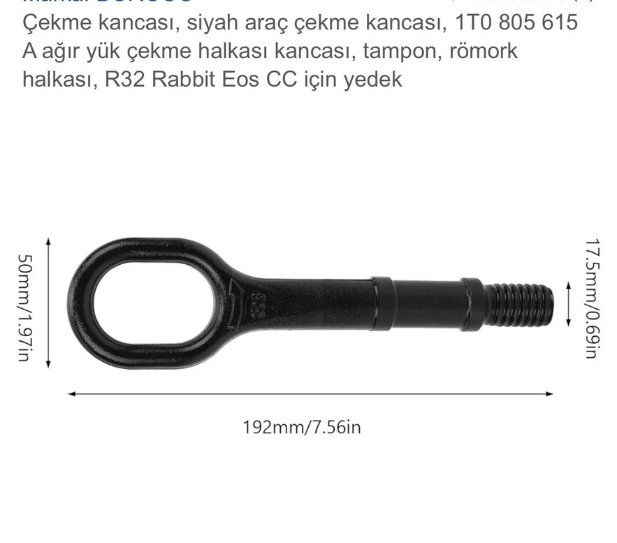 Volkswagen Golf Caddy Passat Jetta Orjinal Çeki Demiri - Görsel 4