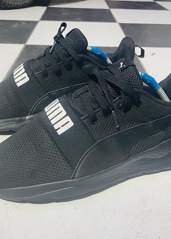 Puma Erkek Siyah Spor Ayakkabı Velcro Bantlı - Görsel 3