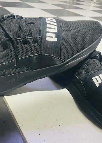 Puma Erkek Siyah Spor Ayakkabı Velcro Bantlı - Görsel 4