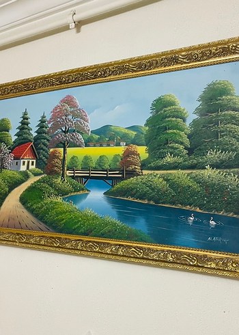 Antika Yağlı Boya Manzara Tablosu - Görsel 2