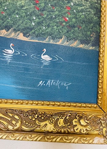 Antika Yağlı Boya Manzara Tablosu - Görsel 3