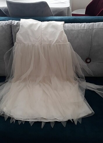 12-13 Yaş Beden beyaz Renk Kız çocuk elbise