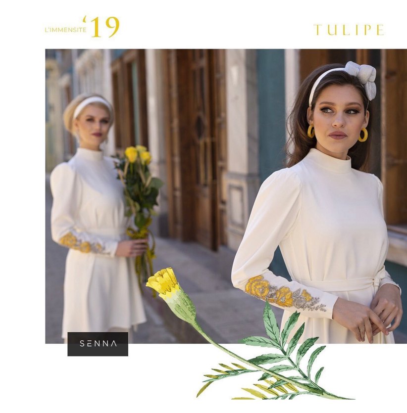 Uzun Kollu İşlemeli Beyaz Tunik - Görsel 3