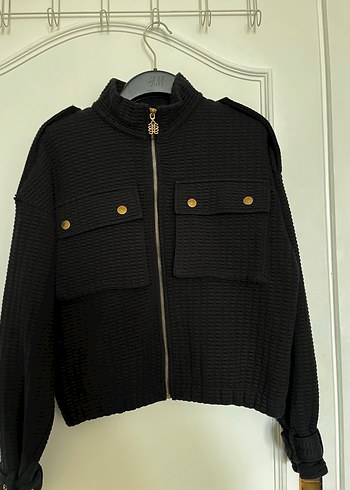 Siyah Kısa Kadın Ceket - Görsel 3