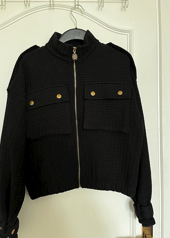 Siyah Kısa Kadın Ceket - Görsel 4