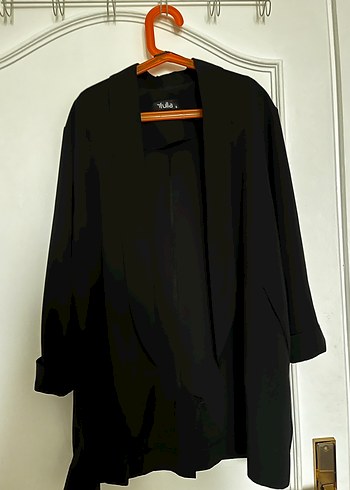 Siyah Uzun Kadın Blazer Ceket - Görsel 3