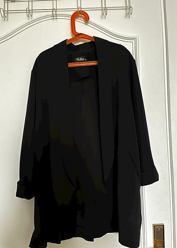 Siyah Uzun Kadın Blazer Ceket - Görsel 2