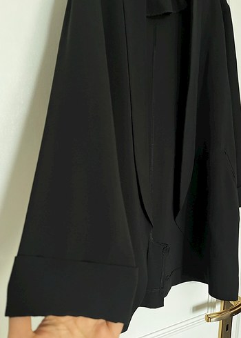 Siyah Uzun Kadın Blazer Ceket - Görsel 4