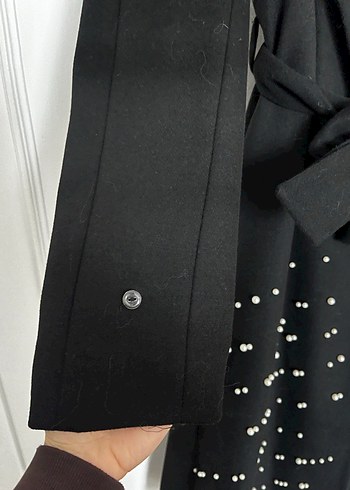 Kemerli Siyah Uzun Kaban - Görsel 5