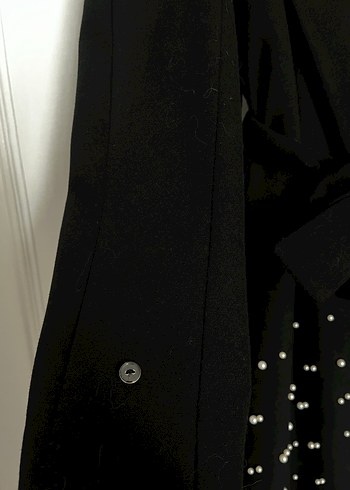 Kemerli Siyah Uzun Kaban - Görsel 6