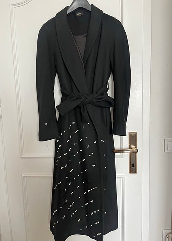 Kemerli Siyah Uzun Kaban - Görsel 3