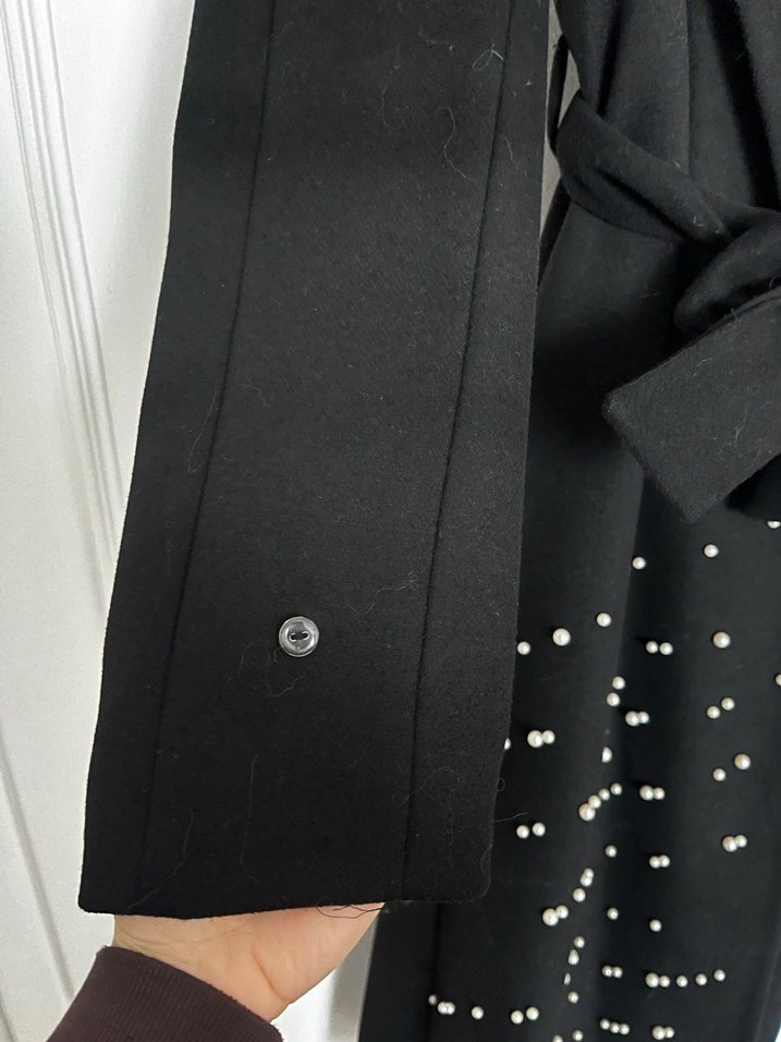 Kemerli Siyah Uzun Kaban - Görsel 5