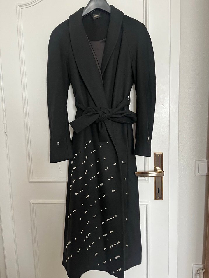 Kemerli Siyah Uzun Kaban - Görsel 3