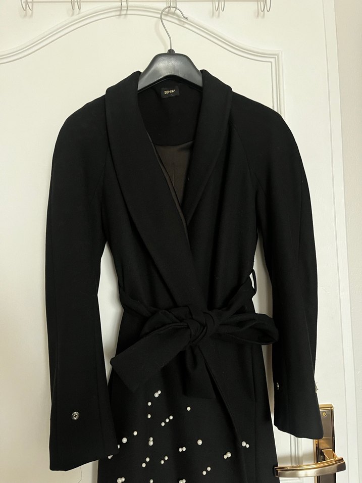 Kemerli Siyah Uzun Kaban - Görsel 4