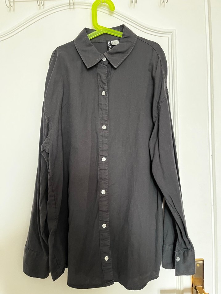 Gri Denim Kadın Gömlek - Görsel 2