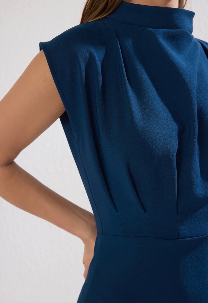 Kadın Lacivert Kalem Elbise - Görsel 2