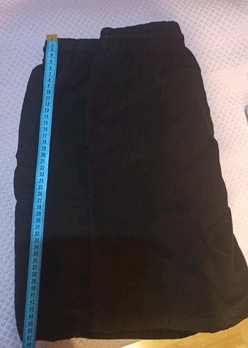 Kadın Siyah Keten Rahat Şort - Görsel 3