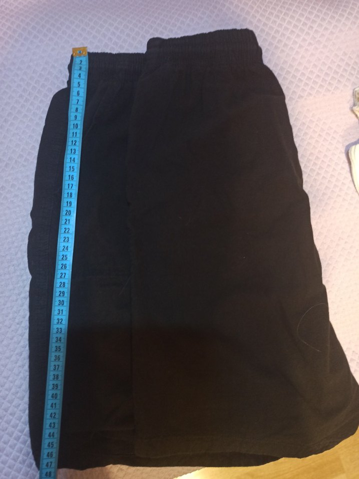 Kadın Siyah Keten Rahat Şort - Görsel 3