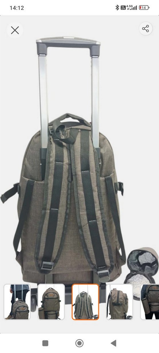 Kahverengi tekerlekli Sırt Çantası - Rowan - Görsel 3