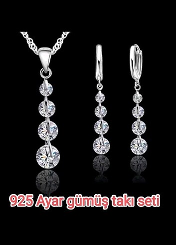 swarovski 925 ayar gümüş takı seti