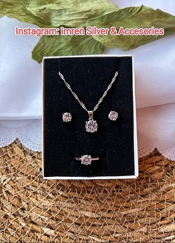 Sterling silver 925 ayar gümüş takım tüm parçalar gumustur ayar damgası mevcuttu