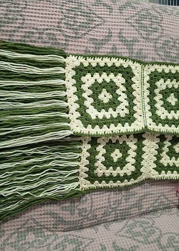 Yeşil krem motif el örgüsü  eldiven sıfır ürün - Görsel 3