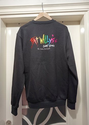 ABD Ünlü Retro markası sıfır Fat Willy's Siyah unisex Sweatshirt - Görsel 6