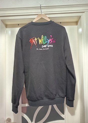 ABD Ünlü Retro markası sıfır Fat Willy's Siyah unisex Sweatshirt - Görsel 5