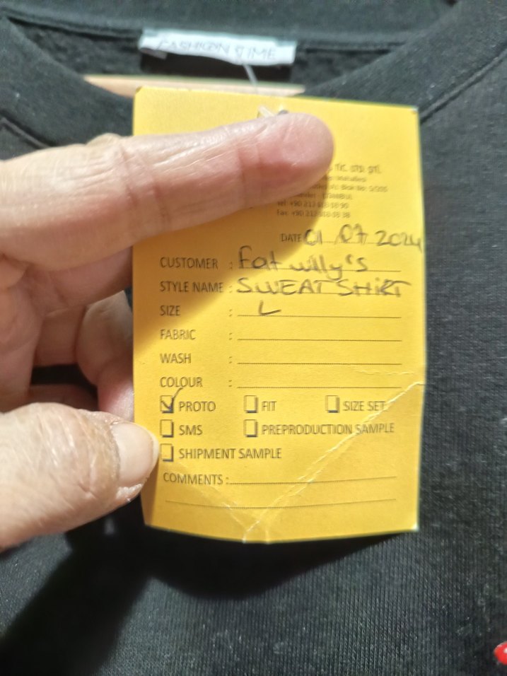 ABD Ünlü Retro markası sıfır Fat Willy's Siyah unisex Sweatshirt - Görsel 4