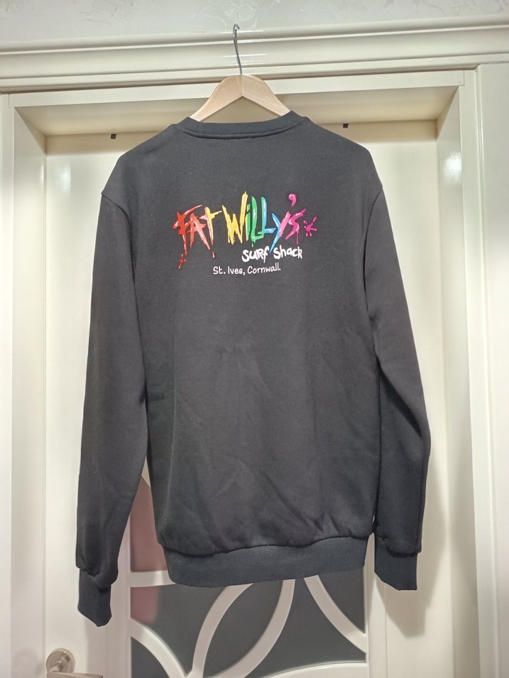 ABD Ünlü Retro markası sıfır Fat Willy's Siyah unisex Sweatshirt - Görsel 5