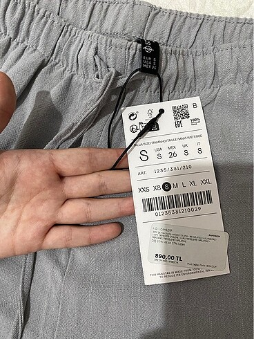 s Beden Stradivarius gri keten karışımlı pantolon