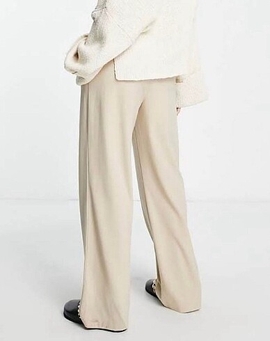34 Beden Stradivarius krem klasik straight fit pantolon