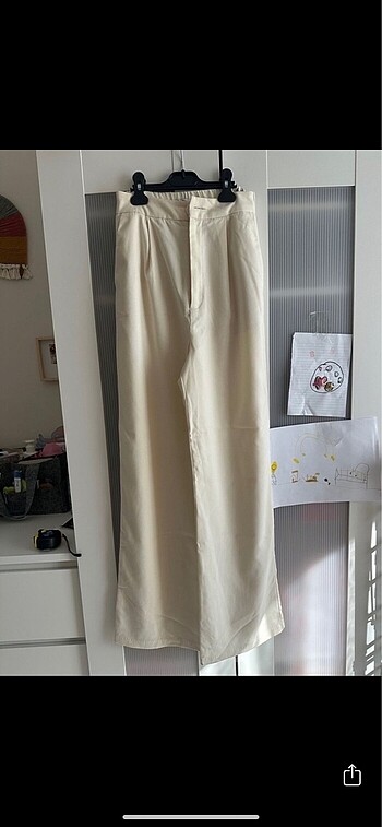 34 Beden camel Renk Stradivarius krem klasik straight fit pantolon