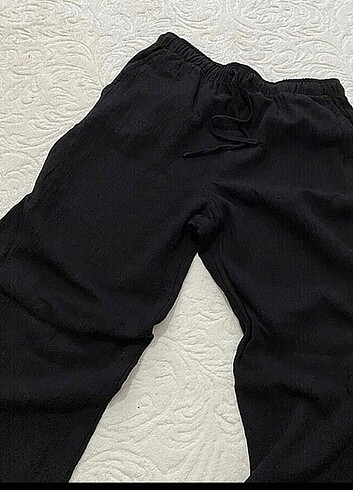 Stradivarius Stradivarius siyah keten pantolon